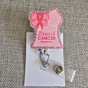 Breast Cancer Awareness Save the Ta Tas Pink Retractable Badge Work ID Holder